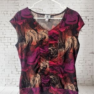 Worthington Women's Multicolor Patterned Top Size Medium